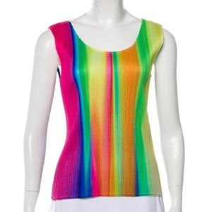 Iconic Colorful Pleats Please Issey Miyake Top S